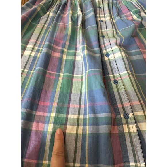 Vintage Matti Sport Pastel Plaid Cottage core PinTuck Midi 100% Cotton Dress‎ 10 - Picture 9 of 12